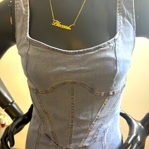 Penelope Denim Sleeveless Bodycon Dress